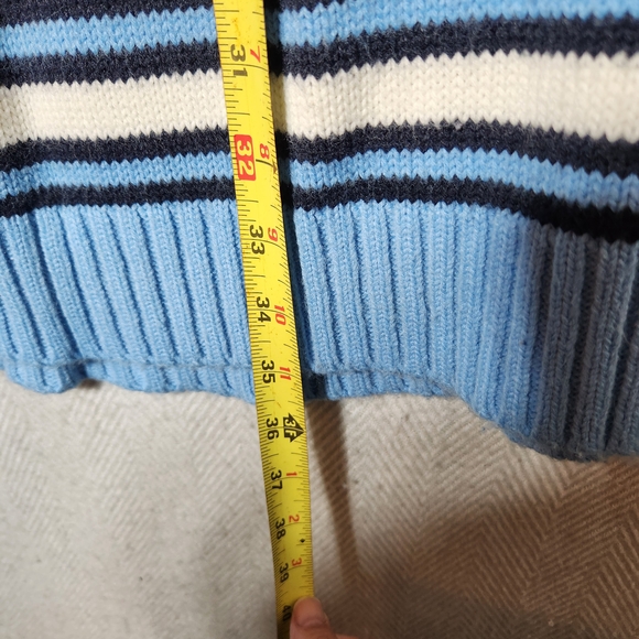 Noiz Racing Team Men's Navy and Light Blue Quarter Zip Heavy Weight Sweater - Picture 8 of 11